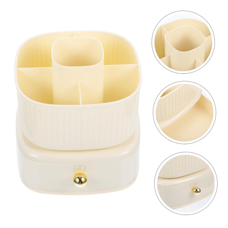 WOONEKY Rotating Makeup Brush Holder Organizer Drawer Spinning Design for