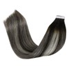LaaVoo Black Tape in Hair Extensions Human Hair Ombre Off