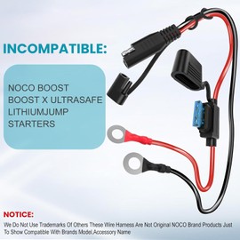 BLKing SAE Terminal Harness Accessory Cable Cord Adapter with SAE Quick Disconnect - Easy Quick Convenient for Motorcycles, Cars, ATVs and More (2 Pack)