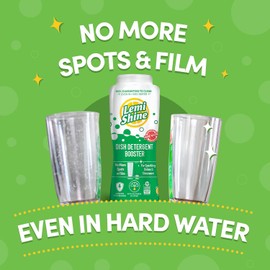 Lemi Shine Dish Detergent Booster, Hard Water Stain Remover, Multi-Use Citric Acid Cleaner 24 oz, Pack of 2