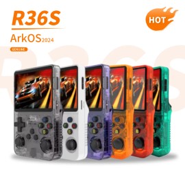 In Stock 128GB R36S Retro Handheld Game Console Linux System 3.5inch Screen 64GB Portable Pocket Video Game Console R36S 2024color: Purple, capacity: 128GB---21000 + games, screen size: 3.5inch