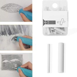 Electric Eraser Refills, White, 70 Pieces, Replacement Erasers for Drawing, Sketching, Drafting, Artist Supplies