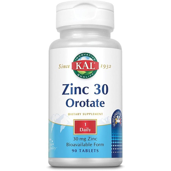 KAL 5198482 Zinc Orotate Sustained Release 30mg | Nutritive Support for Normal, Healthy Protein Synthesis, Proper Growth, Energy & Metabolism | 90 Tablets