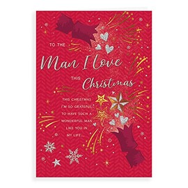 Piccadilly Greetings Regal Publishing Modern Christmas Card Man I Love - 9 x 6 inches, C85545