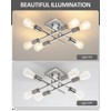 Eidonta 6-Light Semi Flush Mount Ceiling Light Fixture, Modern Brushed