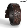 LEACOOLKEY Western Belt Strap for Men without Buckle 3.8 cm