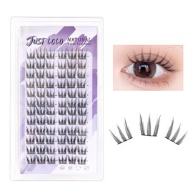 justcoco False Eyelashes, Partial False Eyelashes, Natural, Partial False Eyelashes, Bunch, Natural, Large Capacity, Handmade False Eyelashes (PureMoon 02)