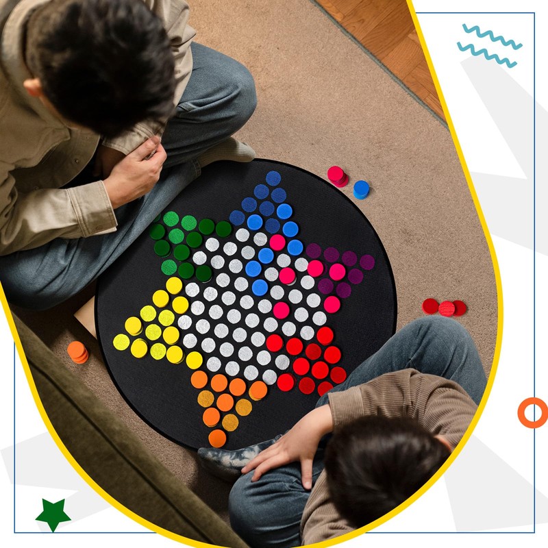WinnerWhy 26 Inch Large Chinese Checkers Board Game with Checkerboard
