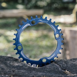 Funn Solo Narrow Wide Chainring for 9 10 11 12 Speed Chain, Fits 104mm BCD Interface Crankset, Single Speed Bike Chain Ring for MTB, BMX Bike, Gravel Bike and Road Bike (30T, Blue)