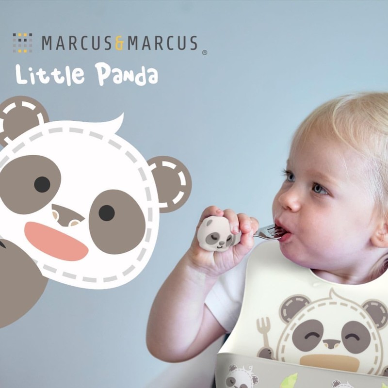 palm grasp spoon & fork panda