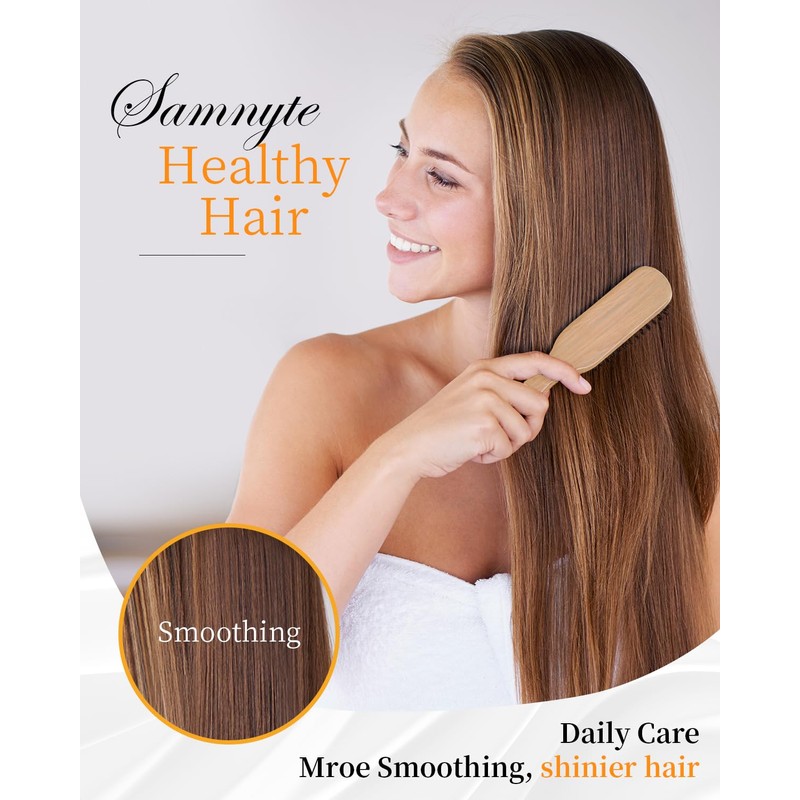 Slick Back Hair Brush, Hair Wax Stick Set - Boar