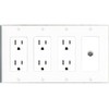 RiteAV Coax Wall Plate 4 Gang with 3 x 15A