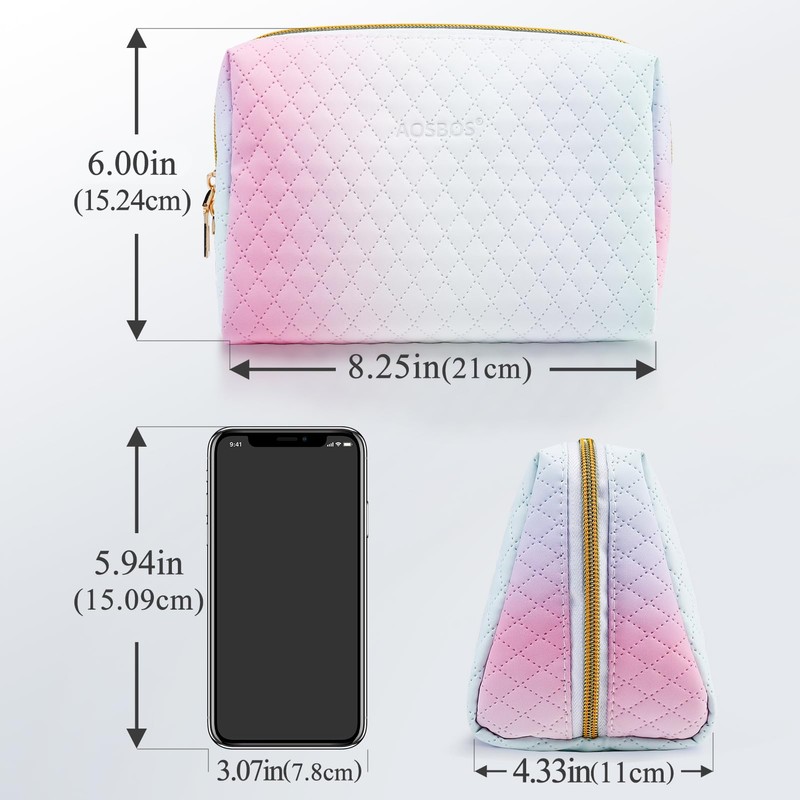Aosbos Small Makeup Bag Travel Size Makeup Bag Cosmetic Travel