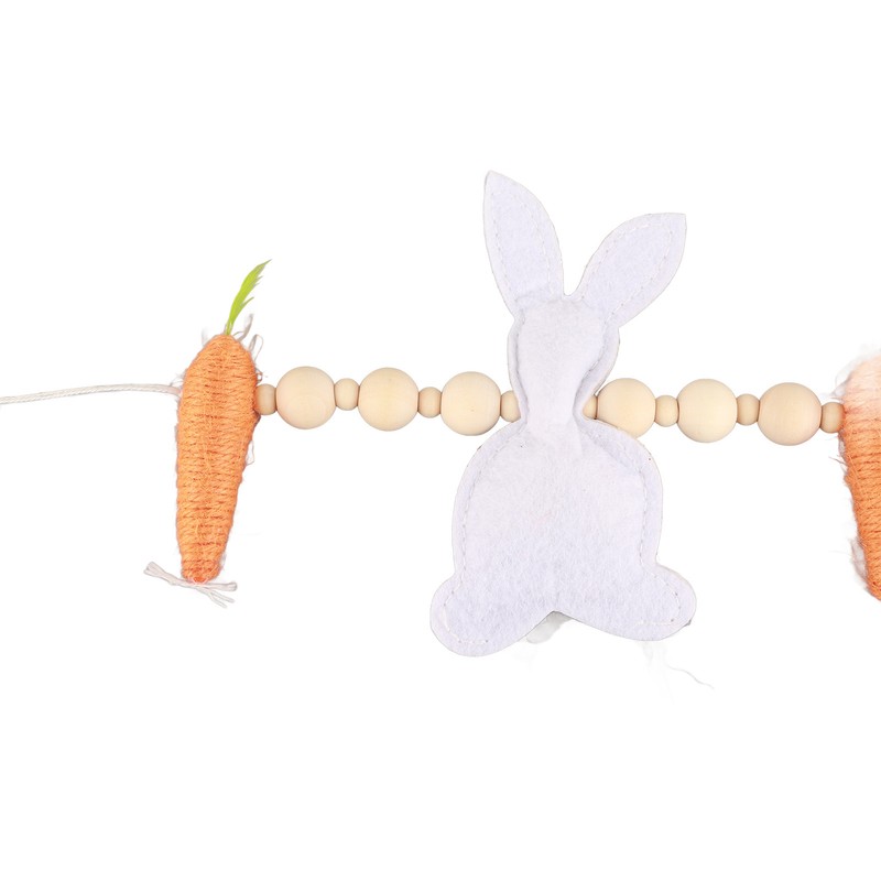 Easter Bunny Carrot Wreath Decor Spring Garland for Home Party