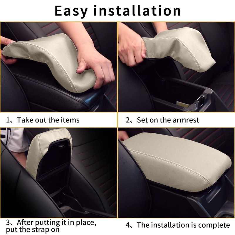 AOMSAZTO Armrest for 2020-2024 Toyota Corolla Middle Leather Beige