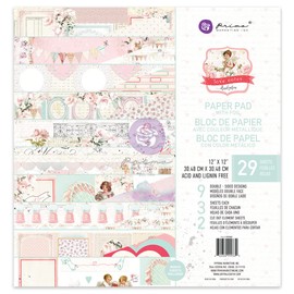 Prima Marketing Love Notes Collection 12x12 Paper Pad W Foil Details 29 Sheets Scrapbook Supplies Material Craft Decoupage Journals Planners