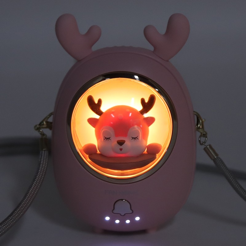 Portable Neck Fan Cute Pet Multifunction 3 Speeds Low Noise