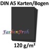 50 Sheets DIN A5 Paper - Black - 120 g