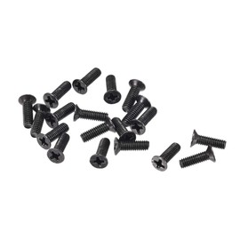 uxcell M2.5 x 8mm Phillips Screw Fastener Black for Laptop PC TV Fan Switch 150pcs