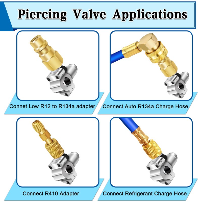 A/C Retrofit Valve Kit-Refrigerant Retrofit Valve Set, with R12 to