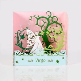 Flying Meow Virgo Zodiac 3D Pop-Up Card - Handcrafted Greeting Card for Cherished Moments