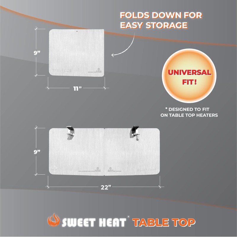 SWEET HEAT TABLE TOP - Foldable Heat Focusing Reflector -