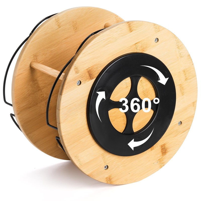 Yopay Lazy Susan Organizer 2 Tier, Bamboo Rotating Spice Rack