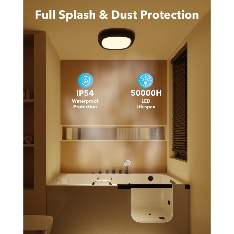 Motion Sensor Rechargeable Ceiling Light with Remote, 12000mAh Waterproof Wireless