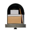 Brunswick Large, Steel, Post Mount Mailbox, Black with Brushed Nickel