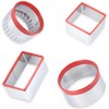 4 Pcs Cookie Cutters Set - Round, Fluted, Square and