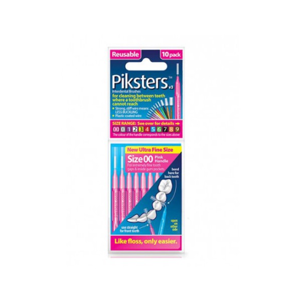 Piksters Interdental Brushes Size 00 Pink 10 Pack