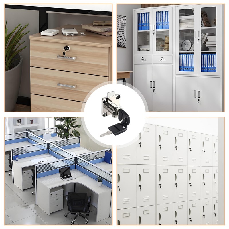 Cabinet Lock with Key, Pack of 6 Security Cabinet Lock,