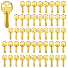 Brass Finish Key Blanks, KW1 Uncut Blank Keys, Pack of 50 Keys