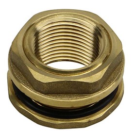 RAINPAL BBF010RH Brass Bulkhead Tank Fitting (Female 3/4" Straight Pipe Threaded, Right Handed Nut) (1)