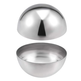 uxcell 101mm(3.98") Dia. Decorative Hollow Half Cap Ball 304 Stainless Steel for Staircase Handrail Post 2pcs