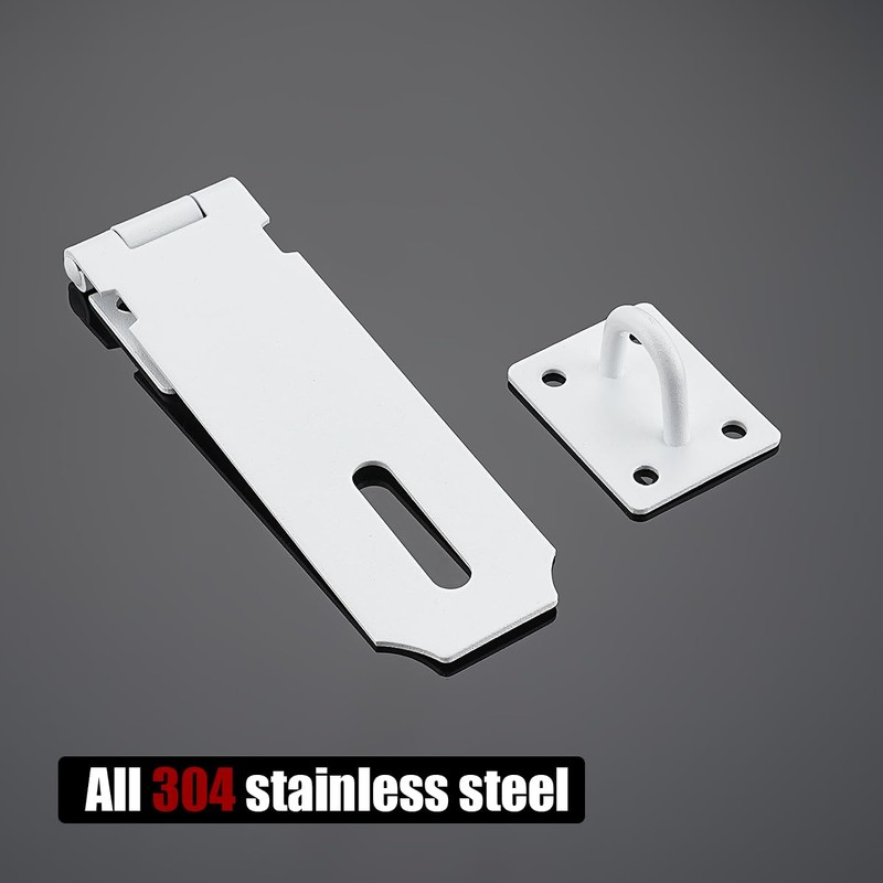 JQK Door Hasp Latch Lock, 5 Inch 304 Stainless Steel