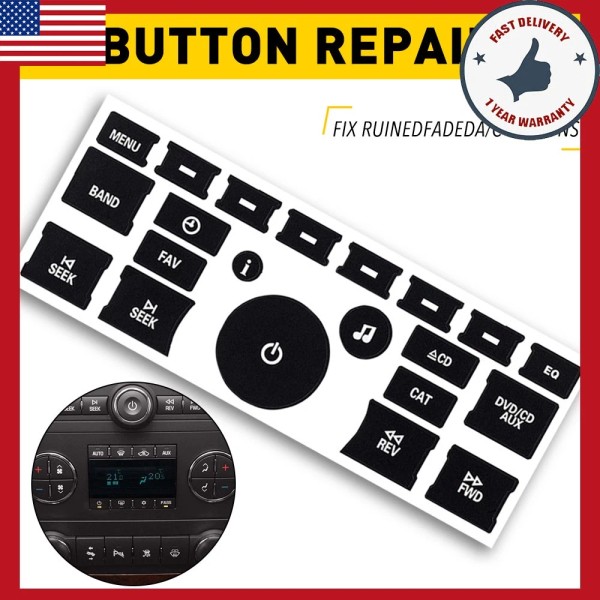 unbrand Radio Control Button Decals Repair Stickers Car For Interior