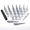 WSPXINBO 24PC M14X1.5 Thread Lug NutsSpike Spline -Chrome 14x1.5 4.4"