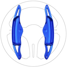 Great-luck Aluminum Steering Wheel Paddle Shifter Extensions Covers Interior Accessories 2Pcs/Set(Blue) for Tucson 2022 2023 Sonata 2020 2021 2022 Santa Cruz 2022 2023 Elantra 2021 2022 2023