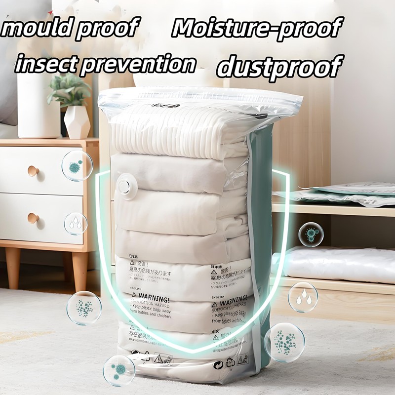 6-Pack Reusable Vacuum Compression Storage Bags Set, With Hand Pump,