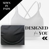 REZYLE Sports Bra with Sewn in Pads, Strappy Bralette Pack,