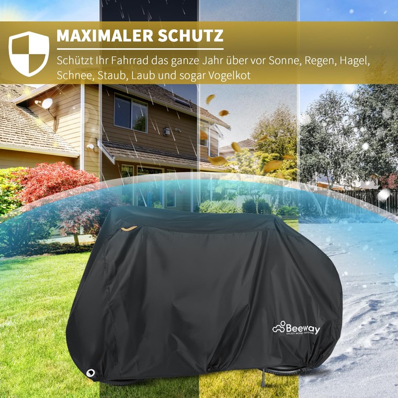 BEEWAY Bicycle Cover, 210D Nylon, Waterproof, Thick, Dustproof, UV Protection,