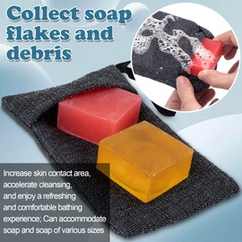 HINZIC Soap Bag for Soap Bar, Mesh Soap Saver, Body Scrubber Exfoliating Pocket Pouch, Sponge Foaming Exfoliator for Shower and Bath
