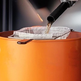 Commercial Deep Fryer Oil Filter Bag and Oil Filter Bag Holder Frame, 6" Deep Cooking Oil filter, Durable 1000+ Times frying oil filter, Easy to Clean with Hot Water (Filter Bag and Frame)