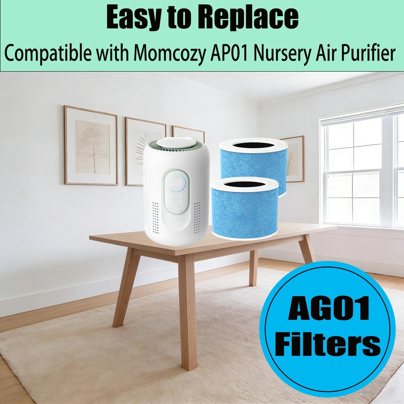 2 Pack Composite Filters Compatible with Momcozy AP01 Nursery Air