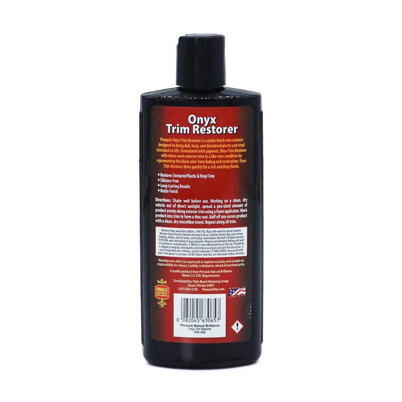 Pinnacle Natural Brilliance Onyx Trim Restorer | Silicone-Free Formula for