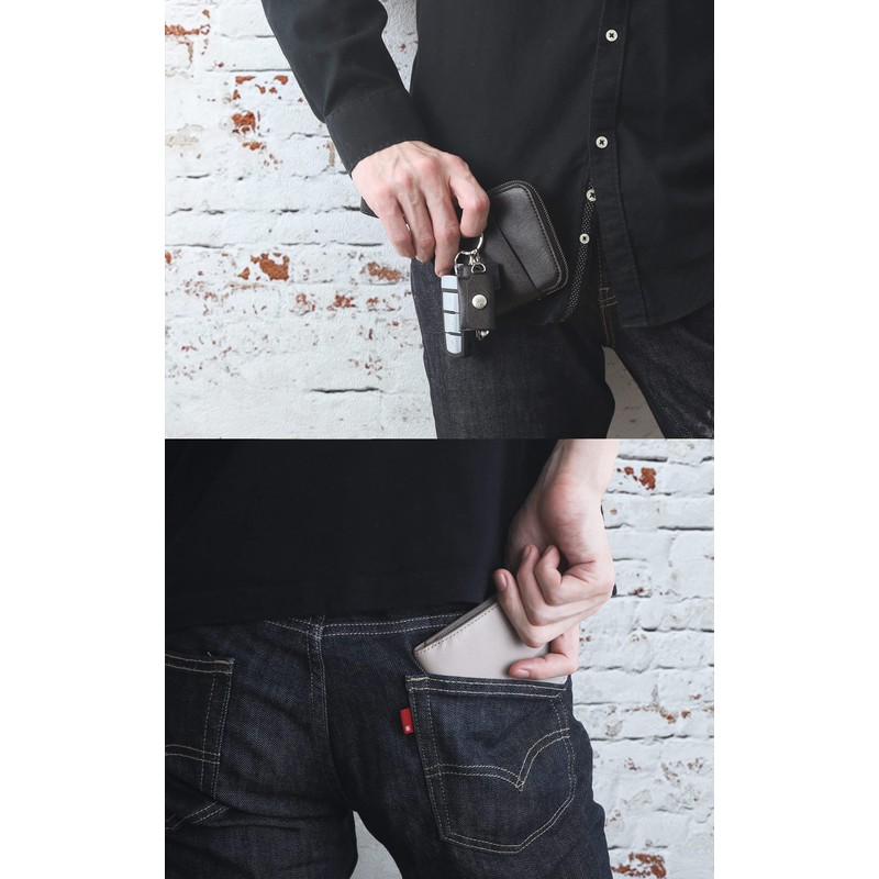 Life Pocket Smart Wallet Genuine Leather Bifold Men's Women's Mini