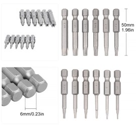 CPROSP Torx Screwdriver Set 50 mm Long, Long Torx Bit with 2 Torx Screwdrivers, T5,T6,T7,T8,T9,T10,T15,T20,T25,T27,T30,T40,S2 Steel, Star Head