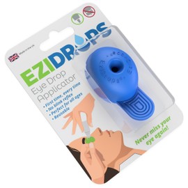 EziDrops - Eye Drop Dispenser Aid - Easy Eye Drop Applicator for Nozzle Head Bottles - Safe & Easy Vision Care (Black)