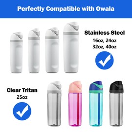 Replacement Lid for Owala Freesip, One-Touch Water Bottle Top Cap Compatible with Owala Cup 16oz 24oz 32oz 40oz, Spill Proof Replacement Stopper Lid Accessories for Owala Free Sip (Ash White)